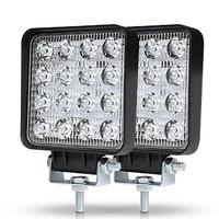 Barre de lumière de travail LED 48W 4 pouces 12V Spot Beam phare tout-terrain pour camion, tracteur, bateau, remorque, 4x4 SUV