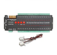 Kit d'éclairage d'escalier intelligent à détecteur de mouvement 36 voies MAX 36 pièces COB/SMD Lampe murale LED découpable 12V/24V Bande lumineuse colorée à effet de poursuite