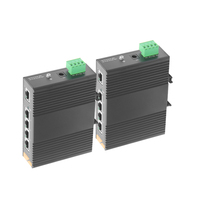GIANTECH Switch Industrial Fast Ethernet No Administrado para Entornos Hostiles CCTV 5 Puertos 1000m Riel DIN Full-Duplex Conector de 4 Pines 10G