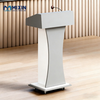 Pupitre d'école robuste en MDF pour événements, mobilier écologique pour auditorium, table de conférence moderne avec rangement pour supports pédagogiques