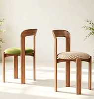 Chaise de salle à manger moderne en bois massif, empilable, avec dossier, pour la maison