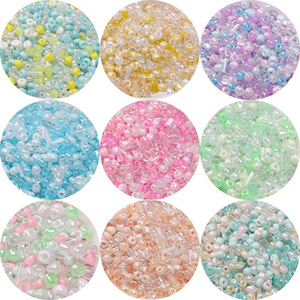 Mixed Color Glass Seed Beads Loose Beads For DIY Jewelry Making Bracelets Necklaces <b>Craft</b> Supplies Bulk Pack Pastel Shades - Product Image 2