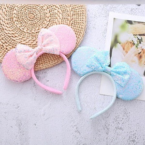 Serre-tête à paillettes Oreilles de Souris pour Noël et Halloween, Serre-tête de Princesse <span class=keywords><strong>Raiponce</strong></span> Minnie Mouse pour Costume de Cosplay et Anniversaire - Product Image 2