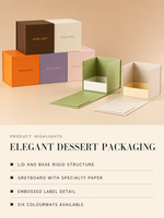 Boîte cadeau rigide pour gâteau avec couvercle et base, idéale pour l'emballage de desserts français