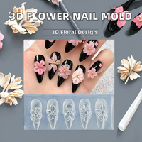 Moule en silicone pour fleurs 3D, 5 styles de moules en silicone souple pour fleurs, outil de moulage réutilisable pour la décoration d'ongles 3D