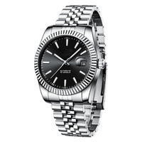 Reloj Automático Mecánico con Logotipo Personalizado, Movimiento Seiko, Manecillas Luminosas, Resistente al Agua 5BAR, Reloj de Vestir Automático para Oficina