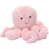 Vente en gros de jouets anti-stress lestés en peluche super douce, personnalisés avec broderie de dessin animé mignon, en forme de pieuvre, cadeau d'anniversaire pour enfants