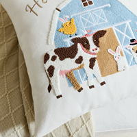 Housse de coussin moderne brodée de fleurs pour Pâques, amovible et lavable, en faux lin, pour la décoration de la maison, housse de coussin de canapé