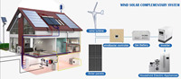 Système d'énergie renouvelable éolienne solaire 1kw 2kw 5kw 10kw 20kw panneau solaire et éolien hybride solaire PV puissance