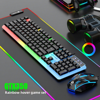 Illuminated Keyboard Mouse Set Suspended Keyboard Mechanical-Feel Keycaps Gaming Mouse for E-Sports Color Box