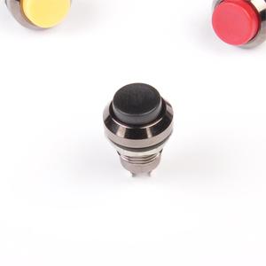 Đẩy nút tạm thời SPST 2pins Vòng cao đầu <span class=keywords><strong>IP67</strong></span> không thấm nước kim loại màu đen sáng bóng vỏ 12mm đẩy nút Thiết bị chuyển mạch - Product Image 4