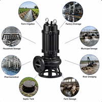 Pompe submersible anti-colmatage série WQ, pompe électrique submersible en fonte pour eaux usées, pour le rejet des eaux usées, OEM