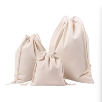 Sacs à cordon en toile de coton biologique blancs, personnalisés avec logo imprimé, style pliable, motif lettres, pour bijoux et shopping