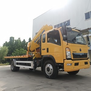 Camión Grúa de Plataforma Plana HOWO 4x2, Camión de Rescate de 5 Toneladas Sinotruck con Grúa de Brazo y Cargador - Product Image 2