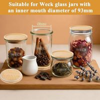 Couvercles pour bocaux en verre à ouverture en forme de tulipe en bambou avec dessus rainuré, couvercles hermétiques en silicone, grands et réutilisables, adaptés aux modèles de bocaux