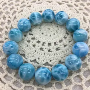 High Quality Natural Larimar beads 16mm Bracelet for jewelry making