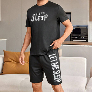 Autumn and Winter Plus Size <strong>Men's</strong> 150g Cotton Casual Pajamas Suit Round Neck <strong>Pyjamas</strong> for Sleepwear - Product Image 3