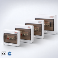 Boîtier de distribution en plastique ABUK 2/4/6/8 voies, montage en surface, unité électrique en ABS avec rail DIN pour barre omnibus MCB 100A, certifié CE