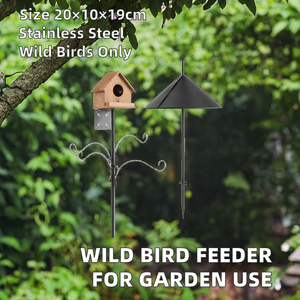 Mangeoires à oiseaux en acier inoxydable pour jardin extérieur 20x10x19CM pour perroquets africains, pigeons et oiseaux sauvages - Product Image 2