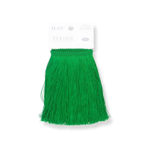 Cinta de Flecos de Poliéster Verde Ilan Flecose de 15x150cm para Manualidades y Moda - Product Image 2