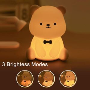 ไฟกลางคืนรูปหมีเท็ดดี้ LED RGB ชาร์จได้ แบตเตอรี่ 1200mAh น่ารัก ปรับความสว่างได้ ควบคุมด้วยการแตะ ตกแต่งบ้าน ของขวัญสุดสร้างสรรค์ ทำจากซิลิโคน - Product Image 2