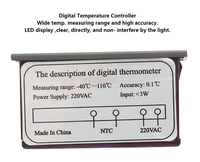 TPM-900 220V Contrôleur de température numérique Compteur d'affichage Thermomètre numérique de voiture Thermomètre d'armoire d'affichage
