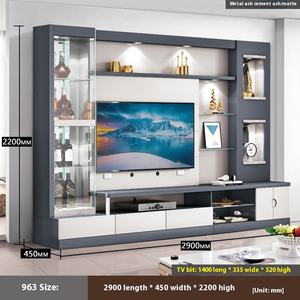 テレビユニットモダンスタイル工場卸売モダンテレビ壁木製高級メディアコンソールリビングルーム家具テレビスタンド - Product Image 4