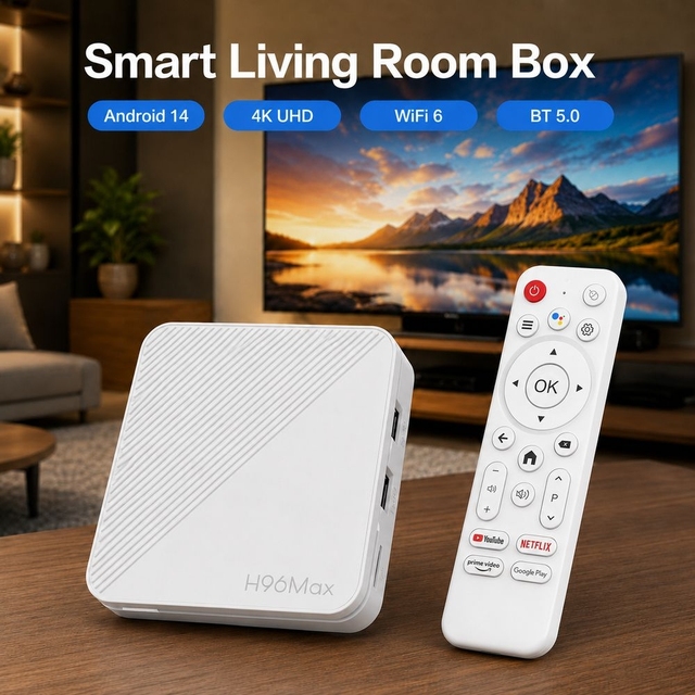 H96 Max H313 Android 14 TV Box 2GB 16GB 4K H.265 WiFi 6 100M LAN HDR10 Smart Media Player 12-Month Warranty