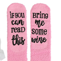 RTS si vous pouvez lire ce femmes floue confortable mots drôles personnalisés vin texte tasse gâteau dames lit chaussettes Sox Crew Grip chaussettes Stock Lot