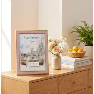 Beltrami Photo <b>Frame</b> <b>4x6</b> Real Silver Plated Pink Gold Metal <b>Frame</b> Made in Italy - Product Image 2