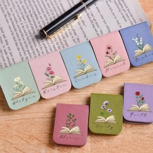 Magnetic Leather <b>Bookmark</b> Soft Foldable Leather Book Mark Money Clips Holder Reading Progress Tracker Page Marker Custom Logo - Product Image 1