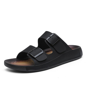 <span class=keywords><strong>Sandales</strong></span> pour hommes, tongs de plage, tongs en liège d'été avec sangles à boucle réglables - Product Image 1