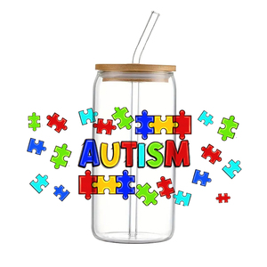 11x24cm Autism Pattern <strong>Printed</strong> UV DTF Transfers <strong>Stickers</strong> 16oz Cup Wraps No Heat Needed for <strong>DIY</strong> Cup <strong>Sticker</strong> - Product Image 3