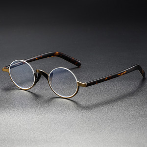 <span class=keywords><strong>Lunettes</strong></span> <span class=keywords><strong>rondes</strong></span> en acétate <span class=keywords><strong>Lennon</strong></span> pour hommes et femmes, faites à la main, super légères, petite monture, style rétro, pour haute myopie, semi-cerclées - Product Image 4