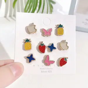 10 pièces/paquet mignon émail broches broches perle décolleté Mini collier épinglette boucle fixe vêtements Invisible broche ensembles de bijoux