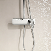 Système de douche thermostatique de luxe en laiton chromé 59A avec jets pluie et puissants, et cartouche céramique Wanshai, idéal pour les projets hôteliers et commerciaux