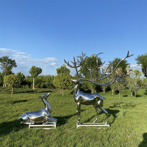Escultura Abstracta de Ciervo en Acero Inoxidable, para Montar en el Suelo, Hecha a Mano, Pieza de Arte Decorativa para Exteriores - Product Image 3