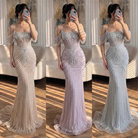 Robe de soirée sirène de luxe Serene Hill à épaules dénudées, ornée de perles et de sequins, élégante pour femme, idéale pour mariage et soirée LA73148E 2026