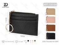 Portacarte con cerniera da 4 pollici in pelle PU dal design minimalista per contenere carte - Product Image 1