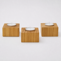 Portavelas de Madera Personalizado, Juego de Velas de Té con Nombre Grabado, Recuerdo de Boda, Decoración del Hogar, Venta al Por Mayor, Fabricante OEM
