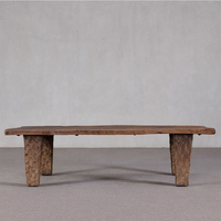 Table basse sculptée à la main avec finition antique, table basse en bois massif de style chinois pour salon