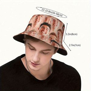 Customizable 1pc Alien Fisherman Bucket Hat Breathable Sun Protection with Logo Photo Printing Pattern Types Cartoon and <b>Leaf</b> - Product Image 1