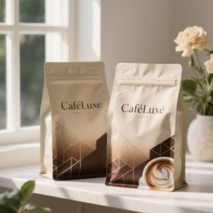 Customized Flat Bottom Plastic Packaging <b>Bag</b> for Coffee & Dry Food High Barrier Aluminum Foil Stand Up <b>Zip</b> <b>Bag</b> - Product Image 1