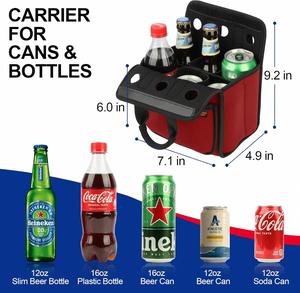 Wholesale 6 Pack Durable Neoprene Beer Bottler Holder Cooler Tote Bag for Carrying and Storing Beer Cans - Product Image 6