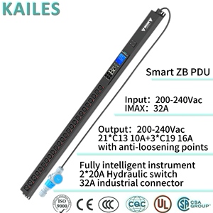 ИБП KAILES (KLS) серии K55 ZB, 32А, однофазный, с 21C13+3C19 (розетки с защитой от перенапряжения) + 2*20А 1P автоматические выключатели, 24 порта - Product Image 1