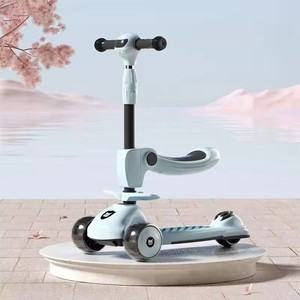 Monopattino Bici 2 in 1 per Bambini <span class=keywords><strong>50</strong></span> kg 1-7 Anni con Sedile Regolabile, Manubrio, Ruote LED, Telaio Rinforzato, Pedana Antiscivolo e Cestino - Product Image 6