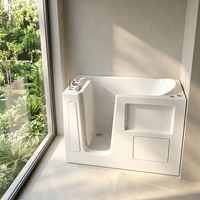 Baignoire de massage à remous autoportante de luxe en acrylique, baignoire spa moderne écologique à double siège pour couples, pour salle de bain