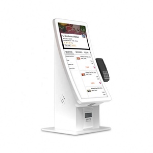 Pretty Design 23.6 Inch Desktop Kiosk <b>With</b> 1920x1080 hd Curved Screen Receipt <b>Printer</b> Self Checkout Kiosk in Bank - Product Image 1