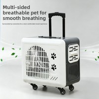 Chariot pliable à 4 roues pour animaux de compagnie, chariot de transport léger pour le camping et les voyages, chariot multifonctionnel pour chats pour la promenade et les courses