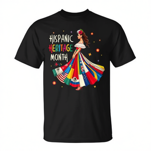 Camiseta del Mes de la Herencia Hispánica para mujer, diseño de celebración de países latinoamericanos - Product Image 2
